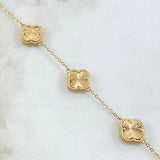 Pulso Aro Seguido Trébol VCyA Gradual 5.6gr / 16cm-16cm-20cm / 1.5mm Diamantado Punteado 3und Oro Amarillo Nac.Esp. 18K