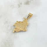 Dije Mapa Colombia 3.4gr / 3.5cm / Circones Amarillos Azules Rojos Oro Amarillo 18K ©