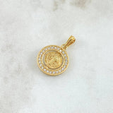 Dije San Benito En Aro Movil 2.2gr / 2.2cm / Circones Blancos Oro Amarillo 18K