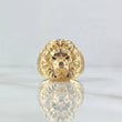 Anillo León 16.1gr / T10 1/2 / Relieve Circones Blancos Negros Oro Amarillo 18K