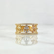 Anillo Triple Anclas 3.5gr / T7 / Circones Blancos Tres Oros 18K