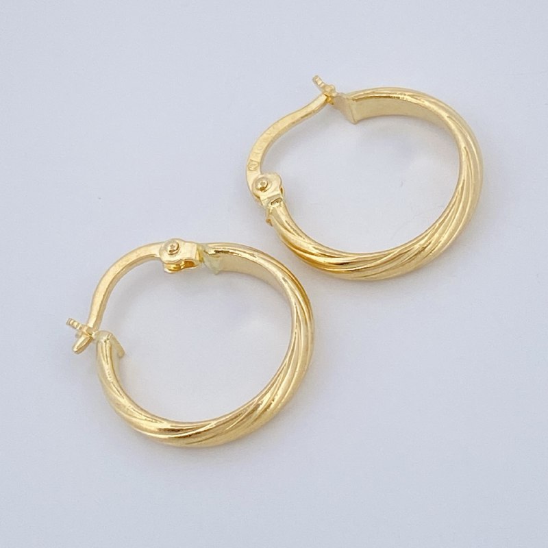 Candongas Lui 1.1gr / 1.8cm / Entorchado Oro Amarillo &