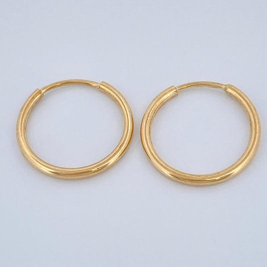 Candongas Mini Aro 0.6gr / 1.2cm / Oro Amarillo 18K &