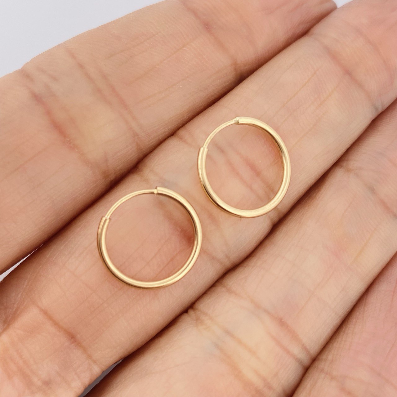 Candongas Mini Aro 0.6gr / 1.2cm / Oro Amarillo 18K &