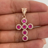Dije Cruz Tupida 2.45gr / 3.3cm / Oro Rosa 18K $