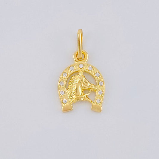 Dije Herradura Cabeza De Caballo 1.05 g / 1.8 cm Oro Amarillo 18K