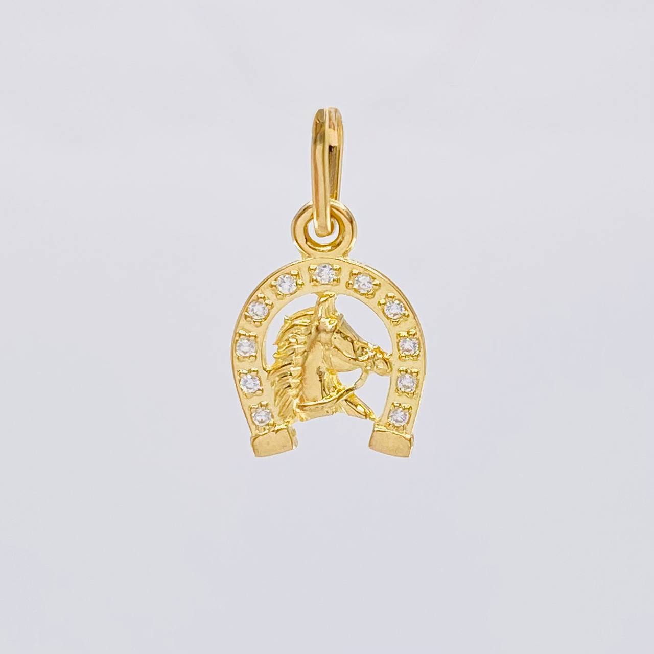 Dije Herradura Cabeza De Caballo 1.05 g / 1.8 cm Oro Amarillo 18K