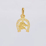 Dije Herradura Cabeza De Caballo 1.1 g / 1.7 cm Oro Amarillo 18K