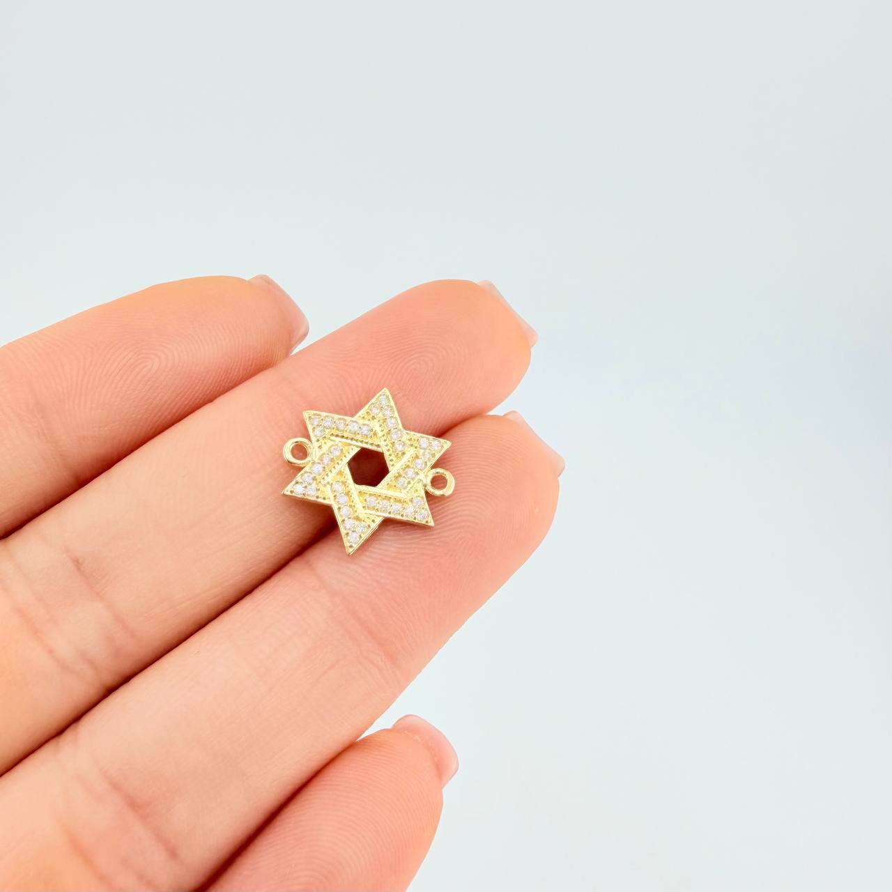 Herraje Estrella De David 1.1 g / 1.5 cm Oro Amarillo 18K