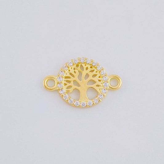 Herraje Medalla Arbol De La Vida 0.55 g / 1.5 cm Oro Amarillo 18K