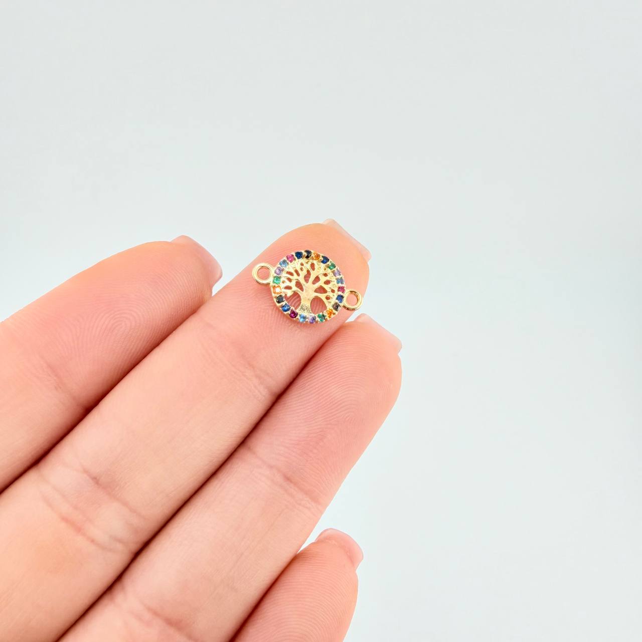 Herraje Medalla Arbol De La Vida 0.6 g / 1.5 cm Oro Amarillo 18K