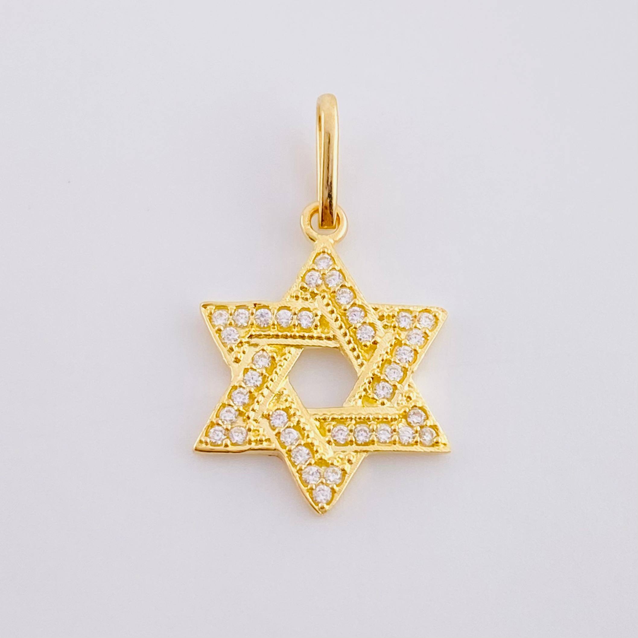 Herraje Estrella De David 1.1 g / 1.5 cm Oro Amarillo 18K