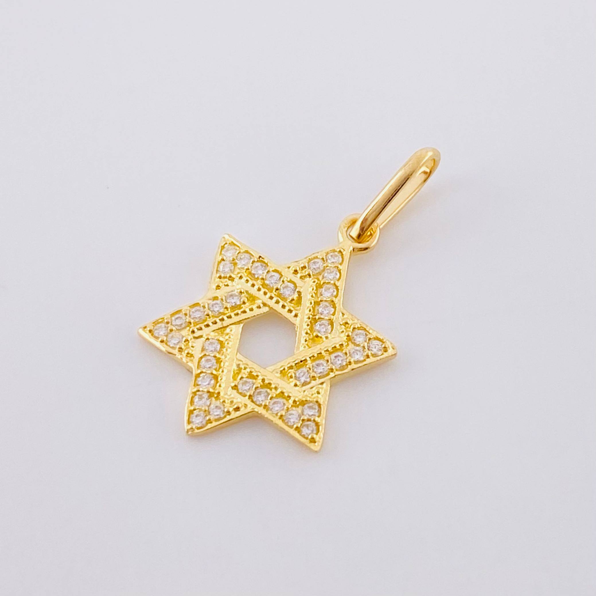Herraje Estrella De David 1.1 g / 1.5 cm Oro Amarillo 18K