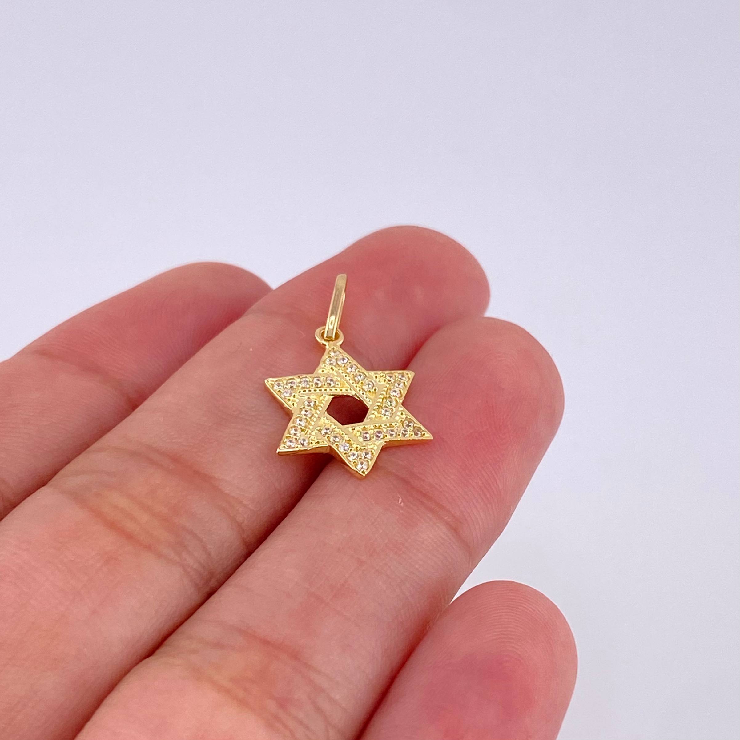 Herraje Estrella De David 1.1 g / 1.5 cm Oro Amarillo 18K