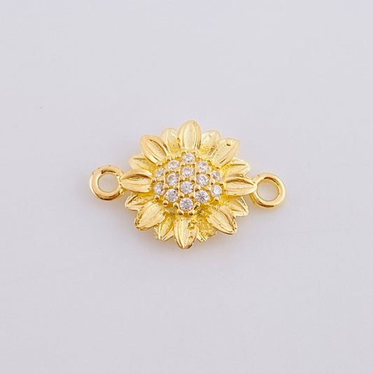 Herraje Girasol Tupido Relieve 0.95 g / 2.6 cm Oro Amarillo 18K