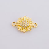 Herraje Girasol Tupido Relieve 0.95 g / 2.6 cm Oro Amarillo 18K
