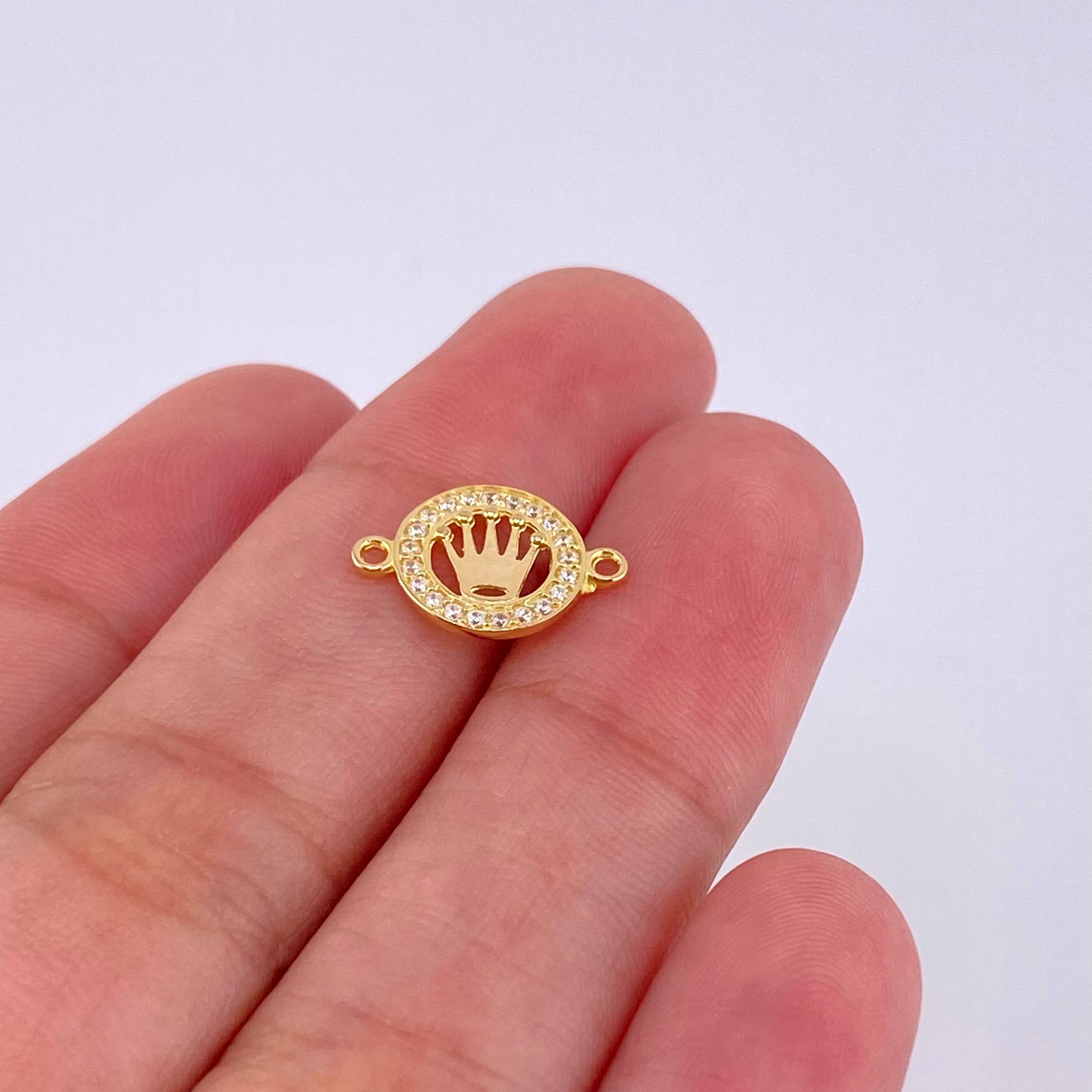 Herraje Medalla Corona 0.6 g / 1.3 cm Oro Amarillo 18K
