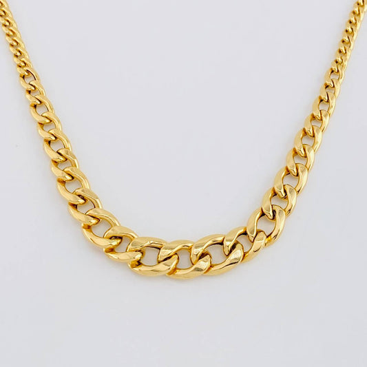 Cadena Cubana 9.15 g / 51.5 cm / 4mm-9.4mm mm Oro Amarillo 18K