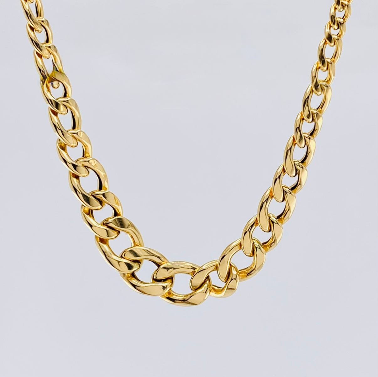 Cadena Cubana 9.15 g / 51.5 cm / 4mm-9.4mm mm Oro Amarillo 18K