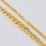 Cadena Cubana 9.15 g / 51.5 cm / 4mm-9.4mm mm Oro Amarillo 18K