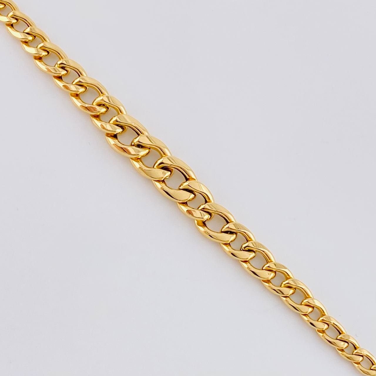 Cadena Cubana 9.15 g / 51.5 cm / 4mm-9.4mm mm Oro Amarillo 18K