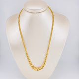 Cadena Cubana 9.15 g / 51.5 cm / 4mm-9.4mm mm Oro Amarillo 18K