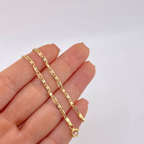 Cadena Plana Diamantada 7 g / 63 cm / 2.45 mm Tres Oros 18K