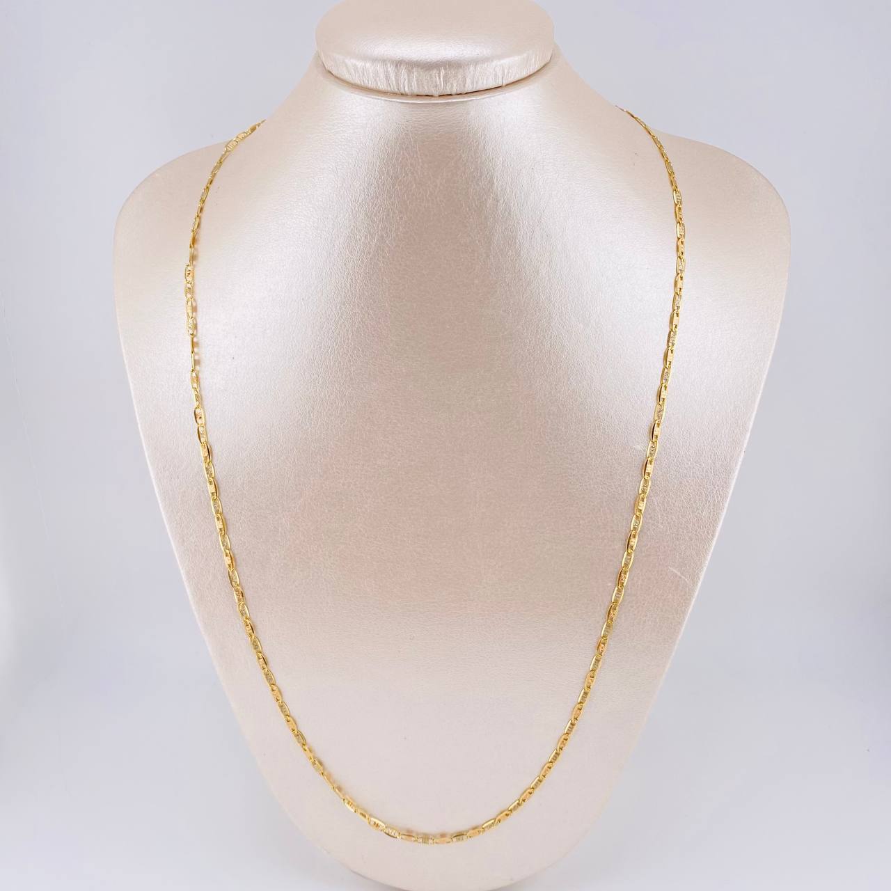 Cadena Plana Diamantada 7 g / 63 cm / 2.45 mm Tres Oros 18K