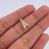 Dije Letra A 0.7gr / 1.4cm / Circones Blancos Oro Amarillo 18K $