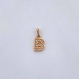 Dije Letra B 0.95gr / 1.5cm / Circones Blancos Oro Amarillo 18K $
