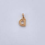 Dije Letra D 0.7gr / 1.4cm / Circones Blancos Oro Amarillo 18K $