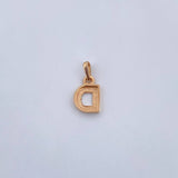 Dije Letra D 0.6gr / 1.4cm / Liso Oro Amarillo 18K $