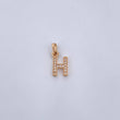 Dije Letra H 0.75gr / 1.5cm / Circones Blancos Oro Amarillo 18K $