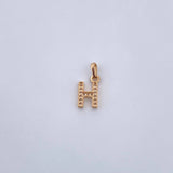 Dije Letra H 0.75gr / 1.5cm / Circones Blancos Oro Amarillo 18K $