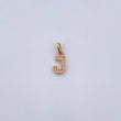 Dije Letra J 0.65gr / 1.5cm / Circones Blancos Oro Amarillo 18K $