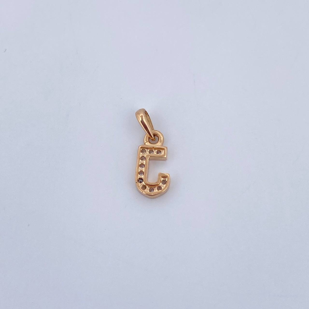 Dije Letra J 0.65gr / 1.5cm / Circones Blancos Oro Amarillo 18K $