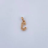 Dije Letra J 0.65gr / 1.5cm / Circones Blancos Oro Amarillo 18K $
