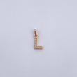 Dije Letra L 0.5gr / 1.5cm / Circones Blancos Oro Amarillo 18K $