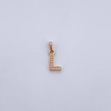 Dije Letra L 0.5gr / 1.5cm / Circones Blancos Oro Amarillo 18K $