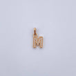 Dije Letra M 0.9gr / 1.5cm / Circones Blancos Oro Amarillo 18K $
