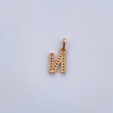 Dije Letra N 0.95gr / 1.5cm / Circones Blancos Oro Amarillo 18K $