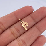 Dije Letra P 0.5gr / 1.4cm / Liso Oro Amarillo 18K $