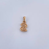 Dije Letra S 0.85gr / 1.4cm / Circones Blancos Oro Amarillo 18K $