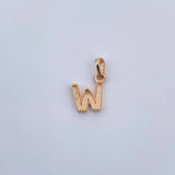 Dije Letra W 0.7gr / 1.4cm / Liso Oro Amarillo 18K $