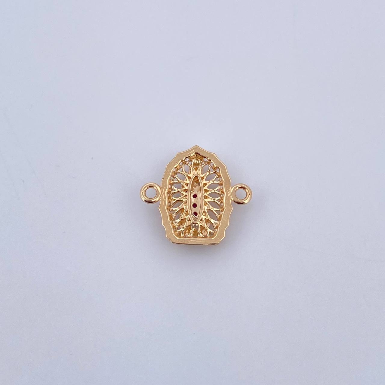 Herraje Virgen de Guadalupe 1.15gr / 1.4cm / Circones Fucsias Azules Blancos Oro Amarillo 18K $