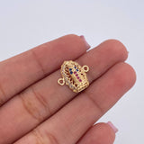 Herraje Virgen de Guadalupe 1.1gr / 1.4cm / Circones Fucsias Azules Blancos Oro Amarillo 18K $