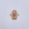 Herraje Virgen de Guadalupe 2.8gr / 2.3cm / Circones Fucsias Azules Blancos Oro Amarillo 18K $
