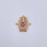Herraje Virgen de Guadalupe 2.8gr / 2.3cm / Circones Fucsias Azules Blancos Oro Amarillo 18K $