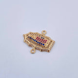 Herraje Virgen de Guadalupe 2.8gr / 2.3cm / Circones Fucsias Azules Blancos Oro Amarillo 18K $