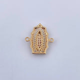 Herraje Virgen de Guadalupe 2.8gr / 2.3cm / Circones Fucsias Azules Blancos Oro Amarillo 18K $